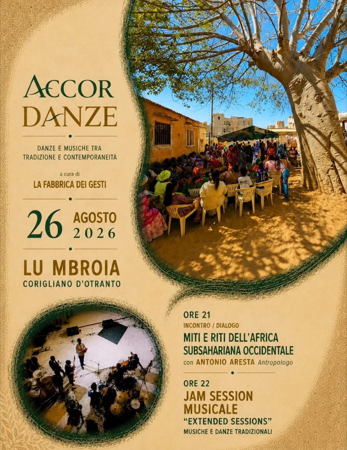 Locandina Accor Danze 2026 - Danze e Musiche tra Tradizione e Contemporaneità a Corigliano d'Otranto (Lecce)