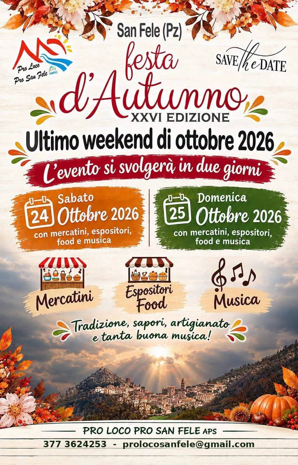 Locandina Festa d'Autunno — 26ª Edizione 2026 a San Fele (Potenza)