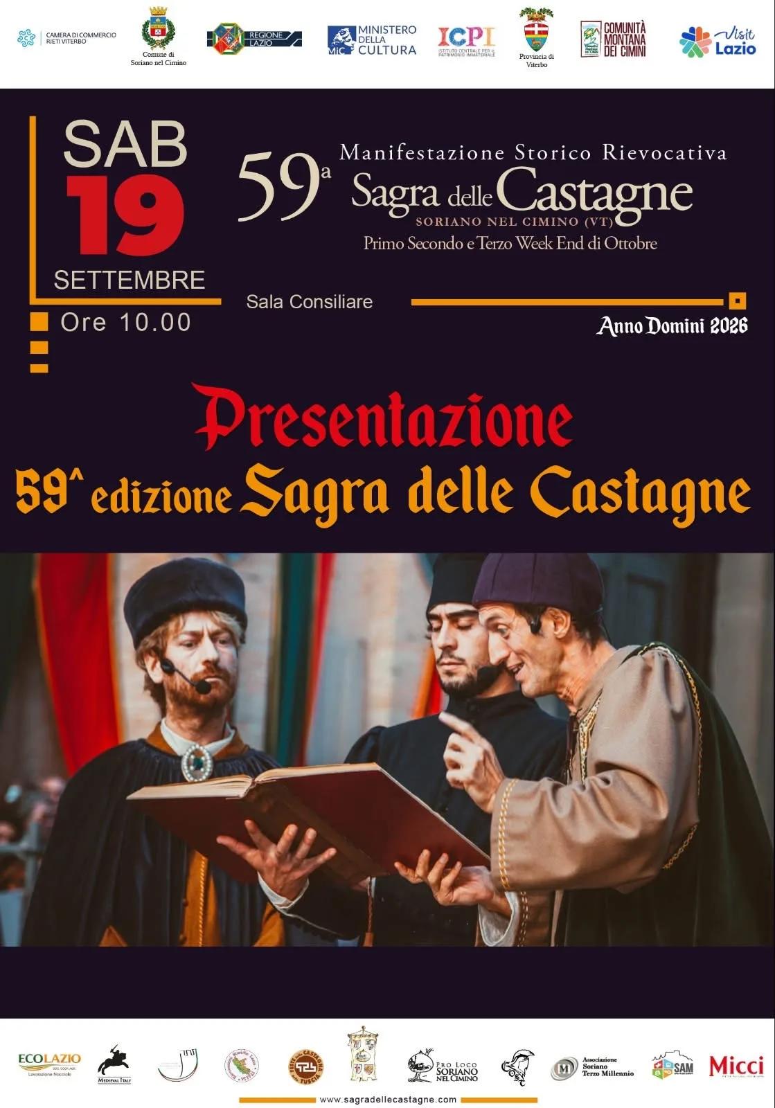 Locandina calendario eventi settembre 2026 a Soriano nel Cimino (Viterbo)