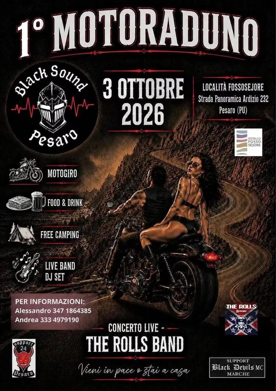 Locandina 1° Motoraduno Black Sound Pesaro 2026 a Pesaro (Pesaro e Urbino)