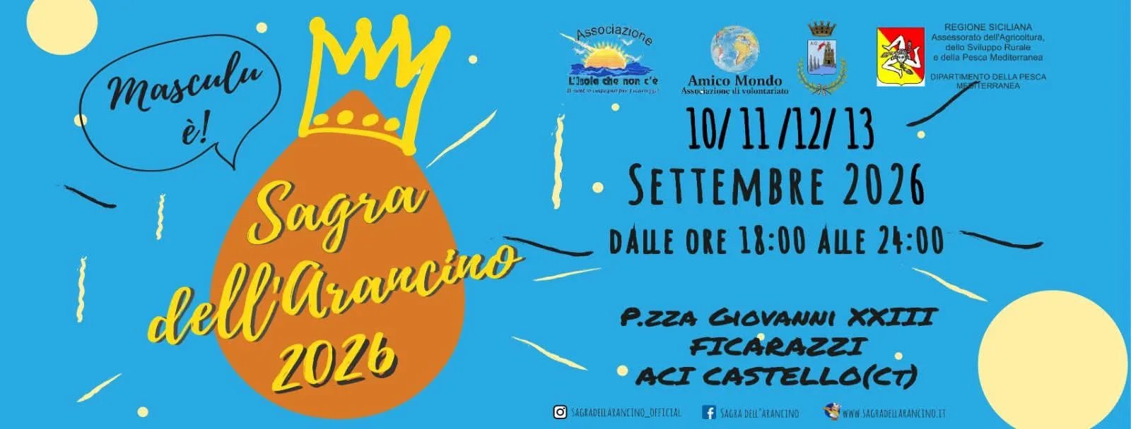 Locandina Sagra dell'Arancino 2026 a Aci Castello (CT)