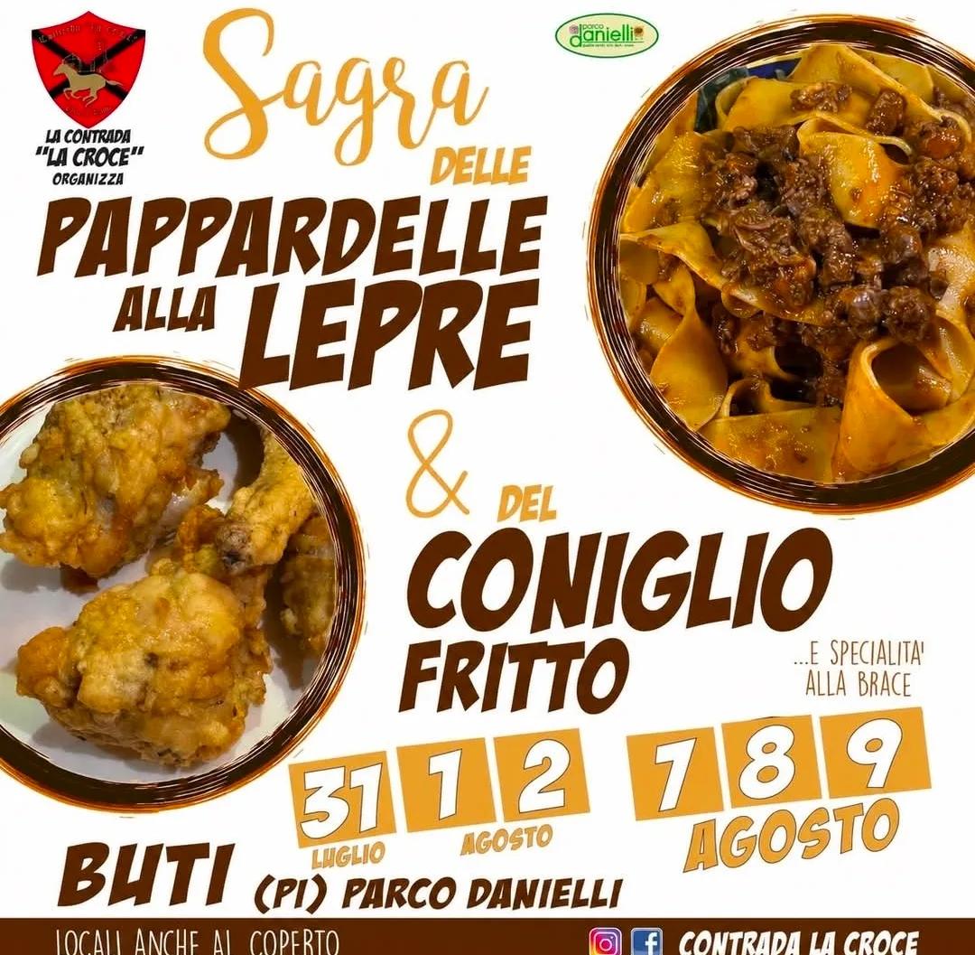 Sagra delle Pappardelle alla Lepre e Coniglio Fritto — Buti