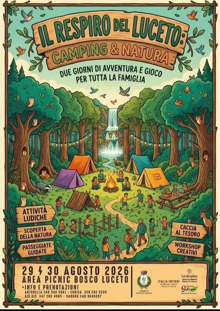 Locandina Il Respiro del Luceto: Camping & Natura 2026 a Fano (Pesaro e Urbino)