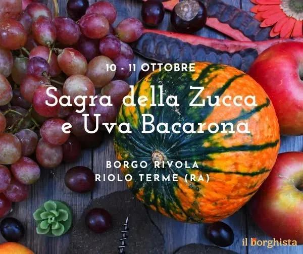 Locandina Sagra della Zucca e Uva Bacarona 2026 a Riolo Terme (Ravenna)
