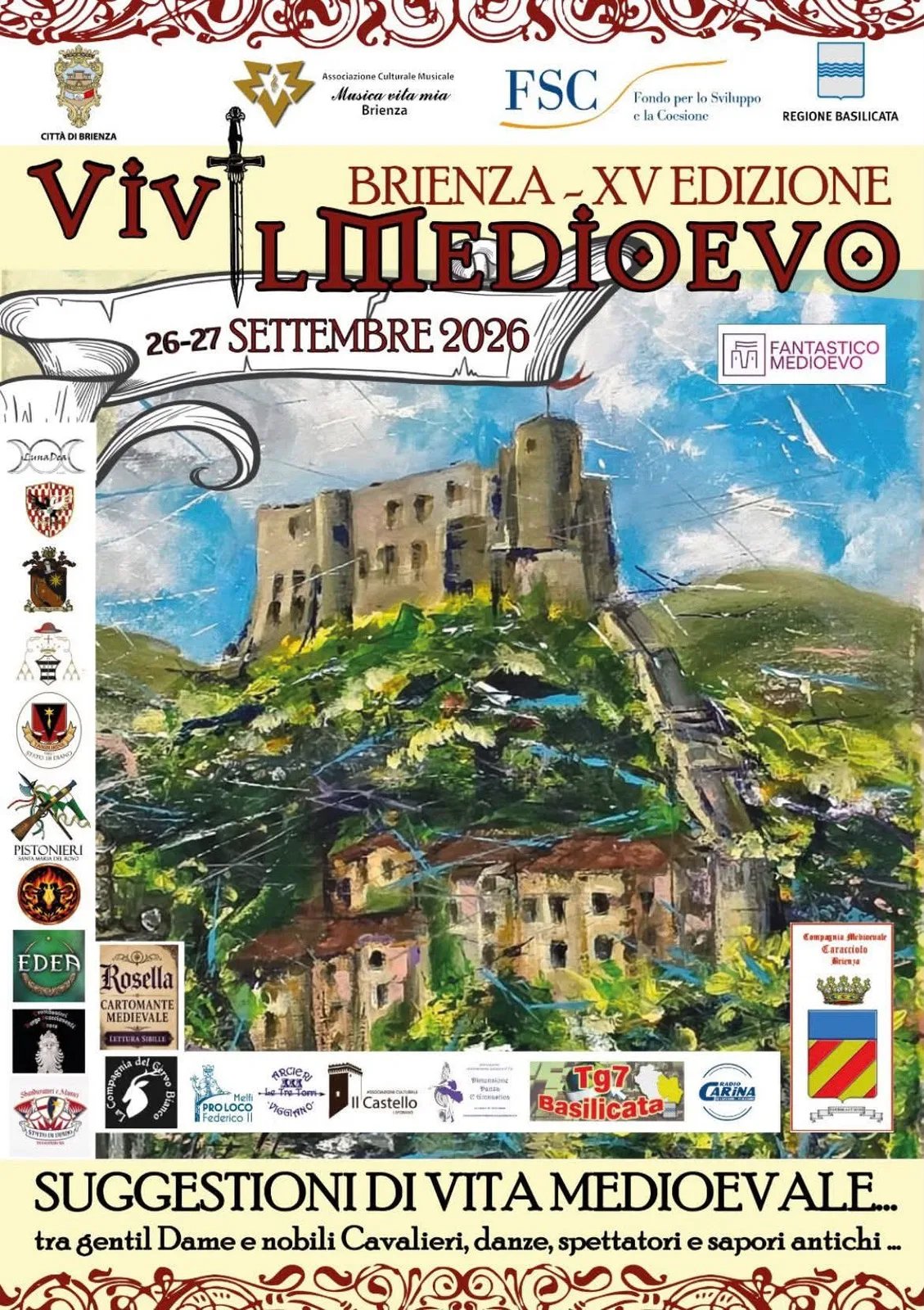 Locandina Brienza - XV Edizione Il Medioevo 2026 a Brienza (Potenza)