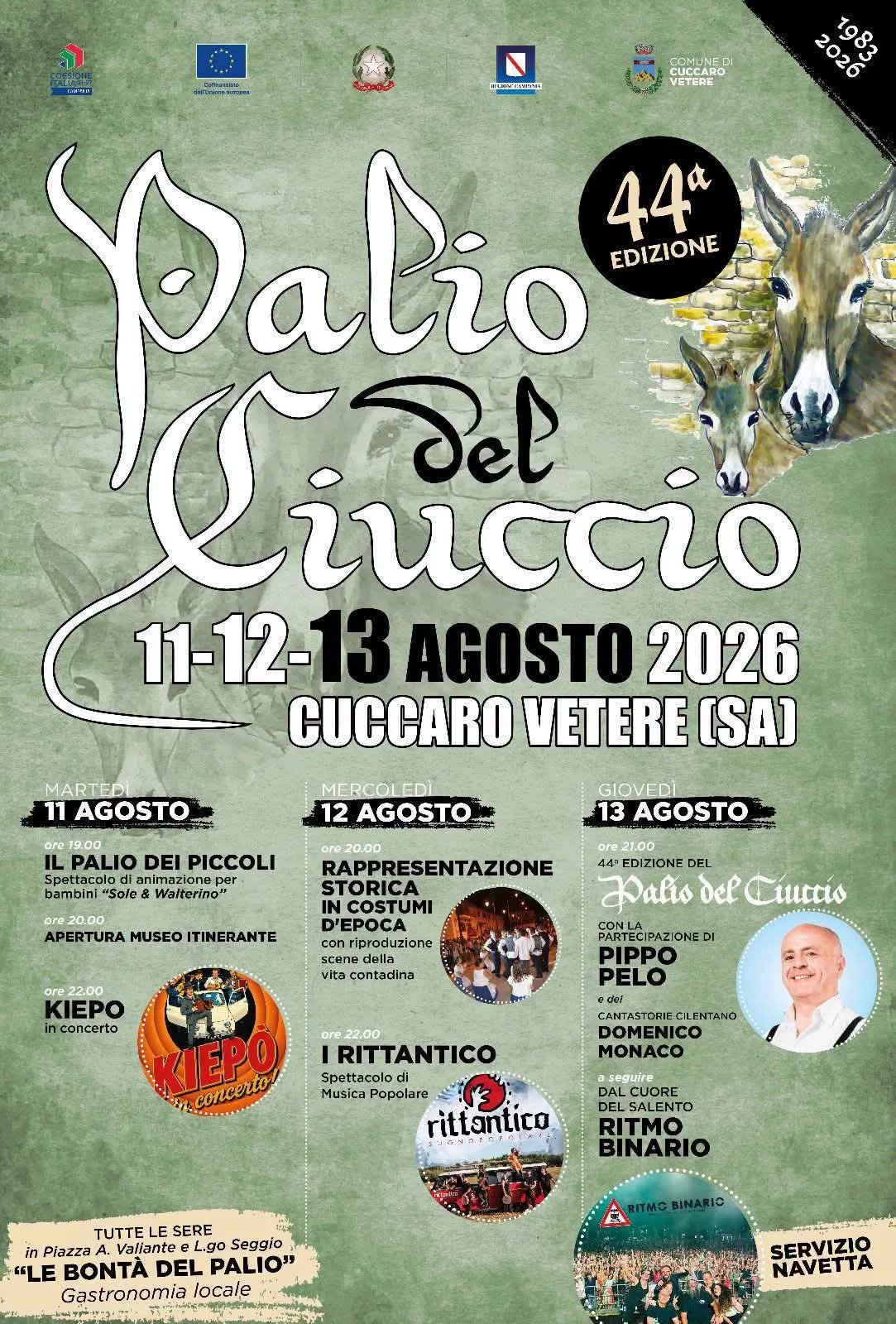 Locandina Palio del Ciuccio — 44ª Edizione 2026 a Cuccaro Vetere (Salerno)