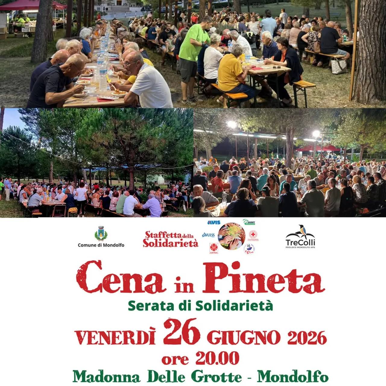 Locandina Cena in Pineta 2026 a Mondolfo (Pesaro e urbino)