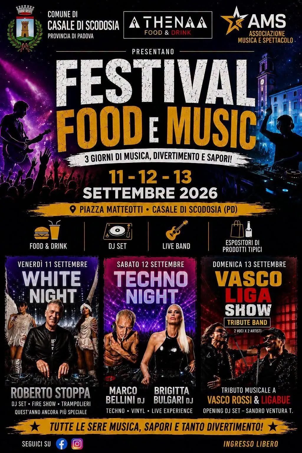 Locandina Festival Food e Music 2026 a Casale di Scodosia (Padova)