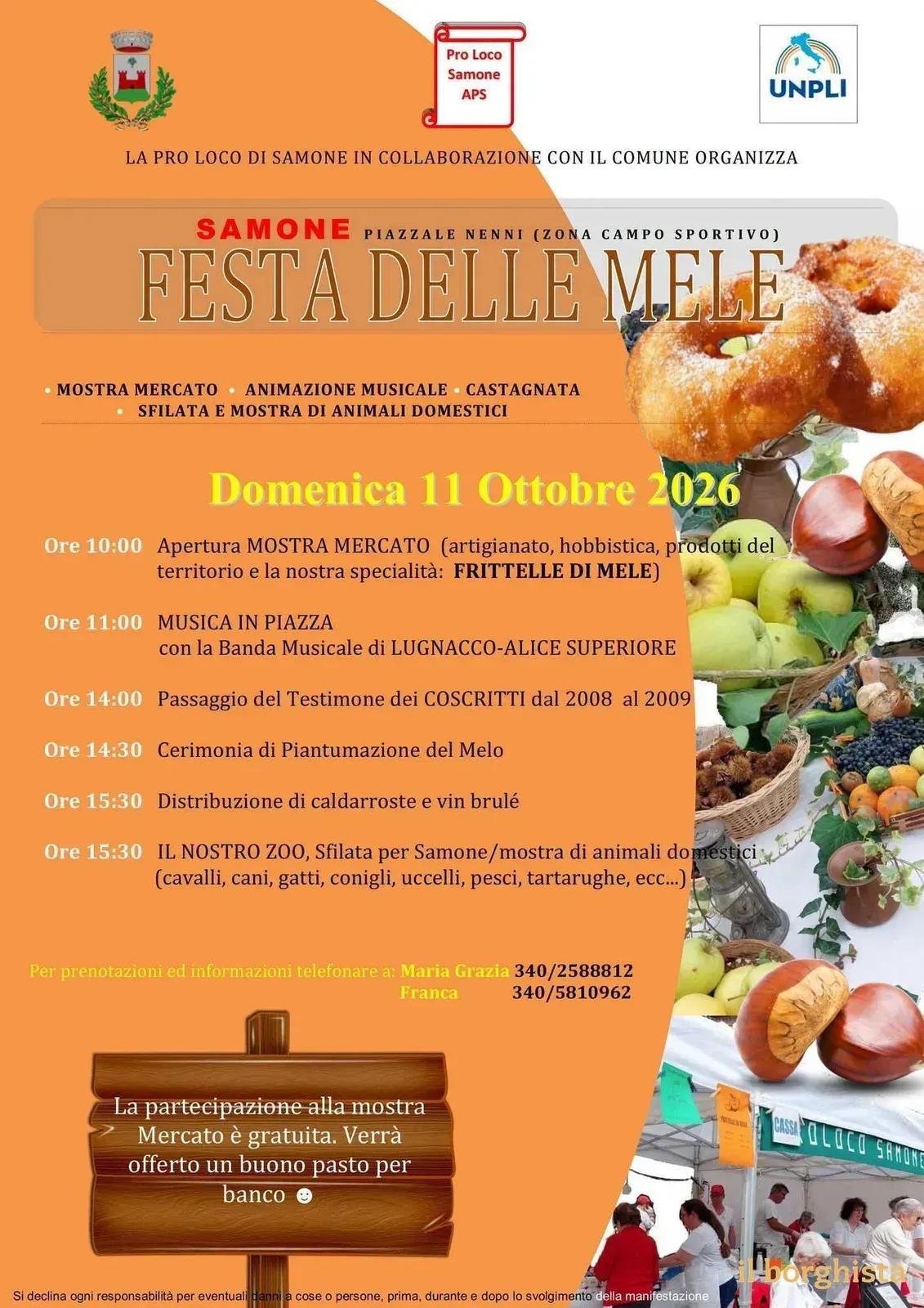 Locandina Festa delle Mele 2026 a Samone (Torino)