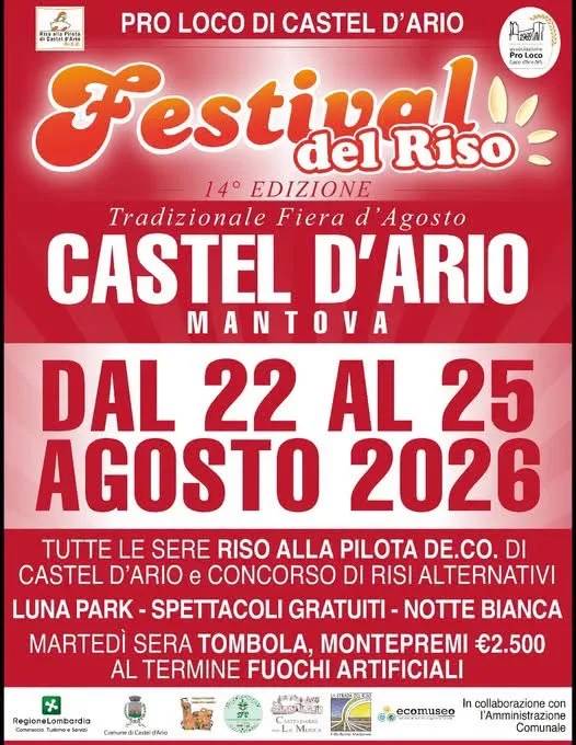 Locandina 14ª Festival del Riso 2026 a Castel d'Ario (Mantova)