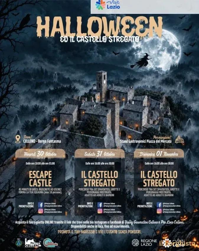 Locandina Halloween e il Castello Stregato 2026 a Celleno (Viterbo)