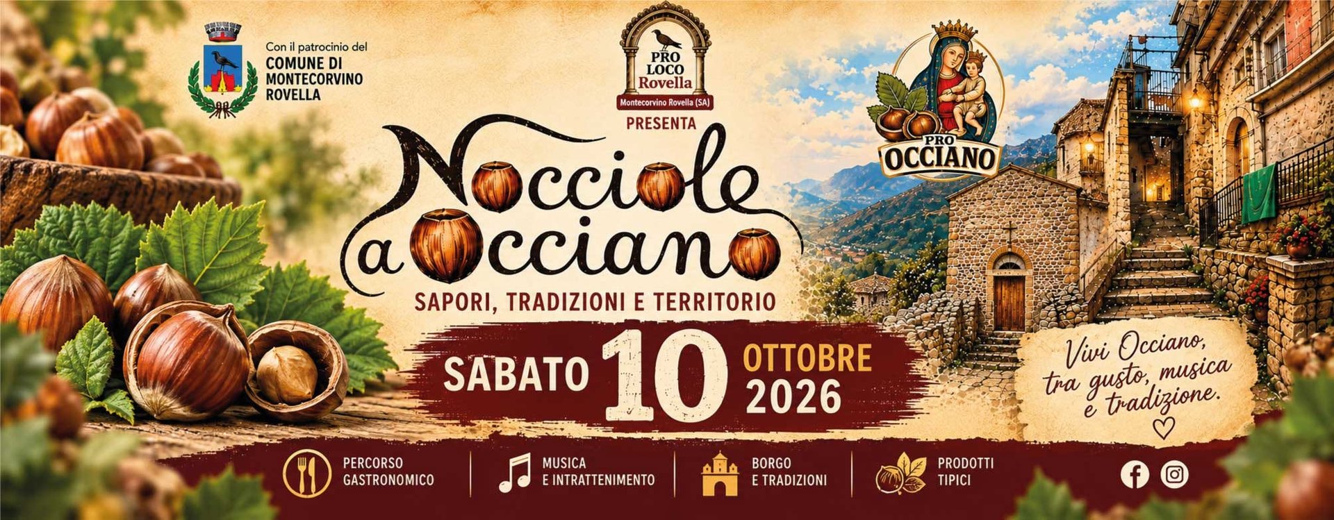Locandina Nocciole a Occiano a Montecorvino Rovella (Salerno)