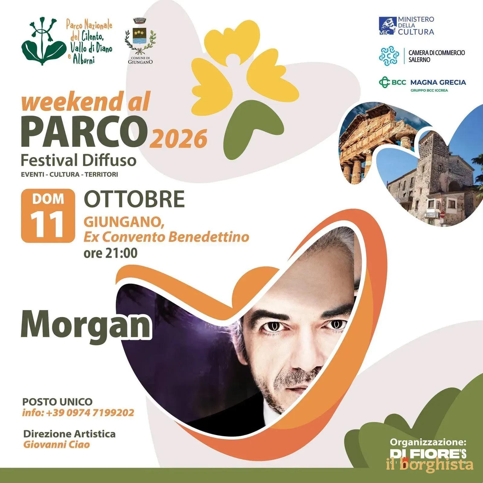 Locandina Weekend al Parco 2026 - Festival Diffuso a Giungano (Salerno)