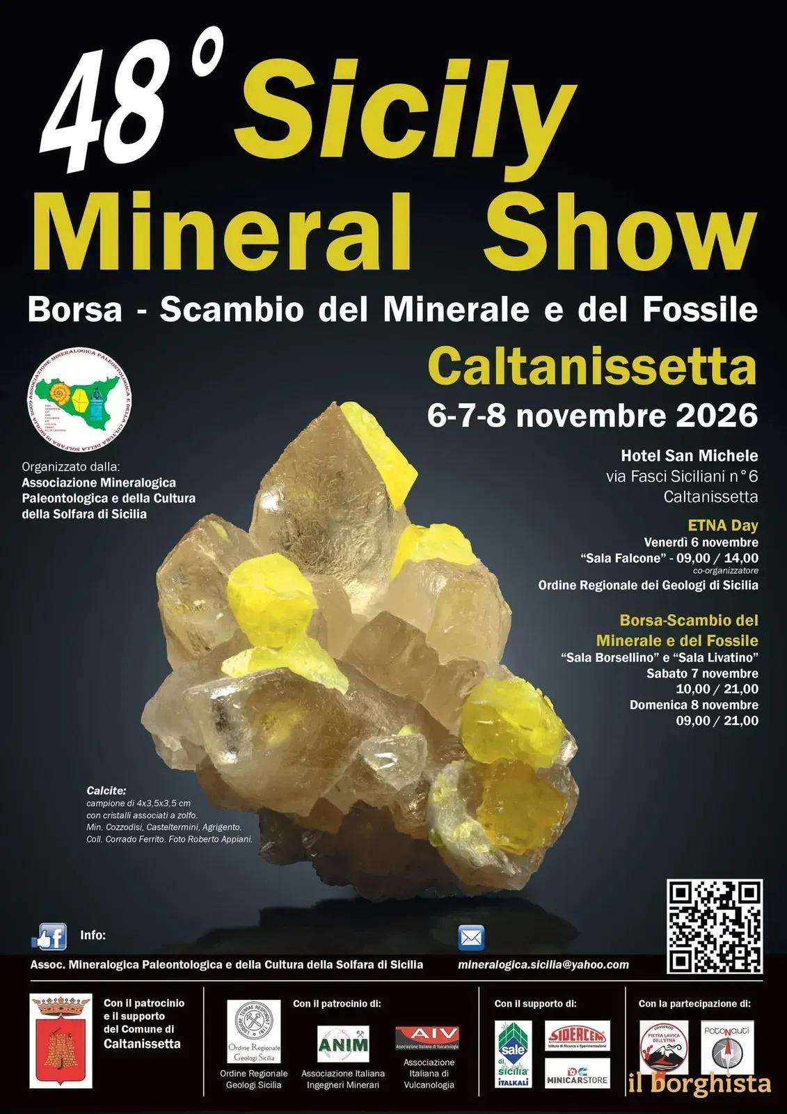 Locandina 48ª Sicily Mineral Show 2026 a Caltanissetta (Caltanissetta)