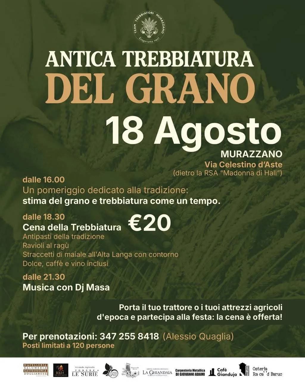 Locandina Antica Trebbiatura del Grano 2026 a Murazzano (Cuneo)