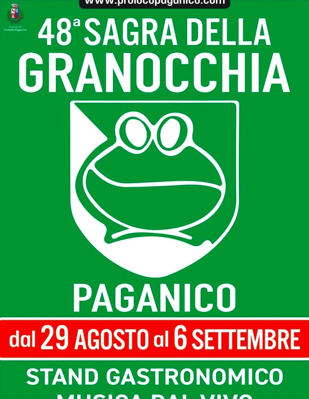 Locandina 48ª Sagra della Granocchia 2026 a Civitella Paganico (Grosseto)