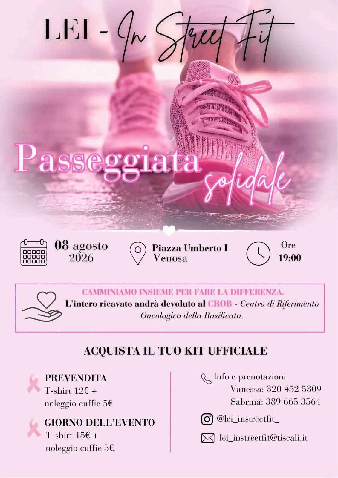 Locandina LEI - In Street Fit Passeggiata solidale 2026 a Venosa (Potenza)