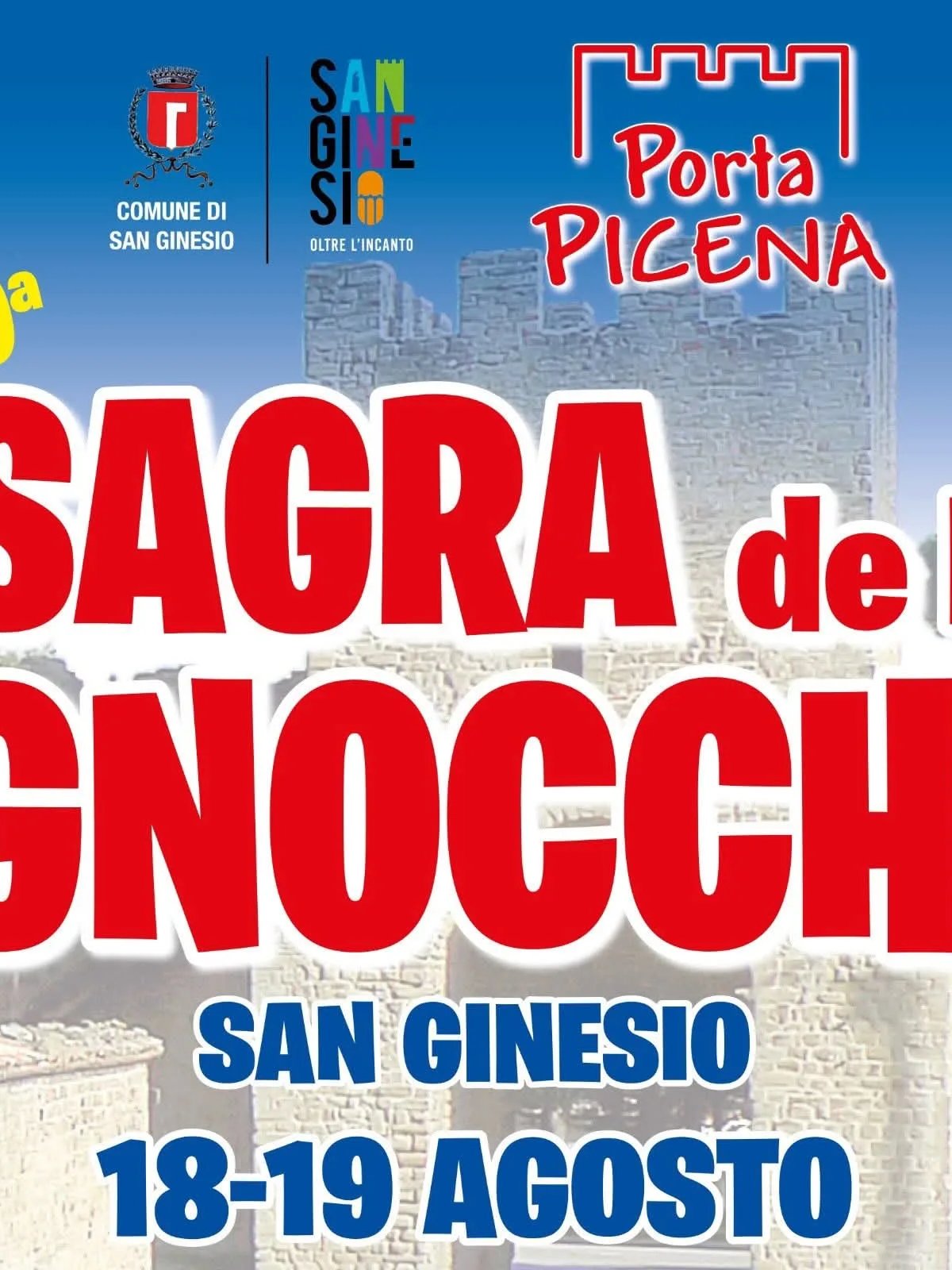 Locandina 40ª Sagra de li Gnocchi 2026 a San Ginesio (Macerata)