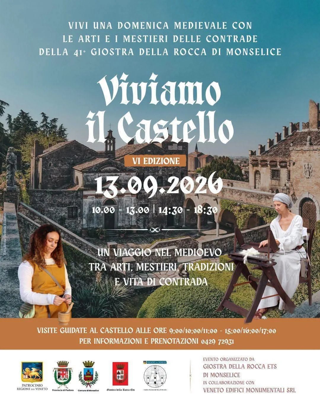 Locandina 6ª Viviamo il Castello 2026 a Monselice (Padova)