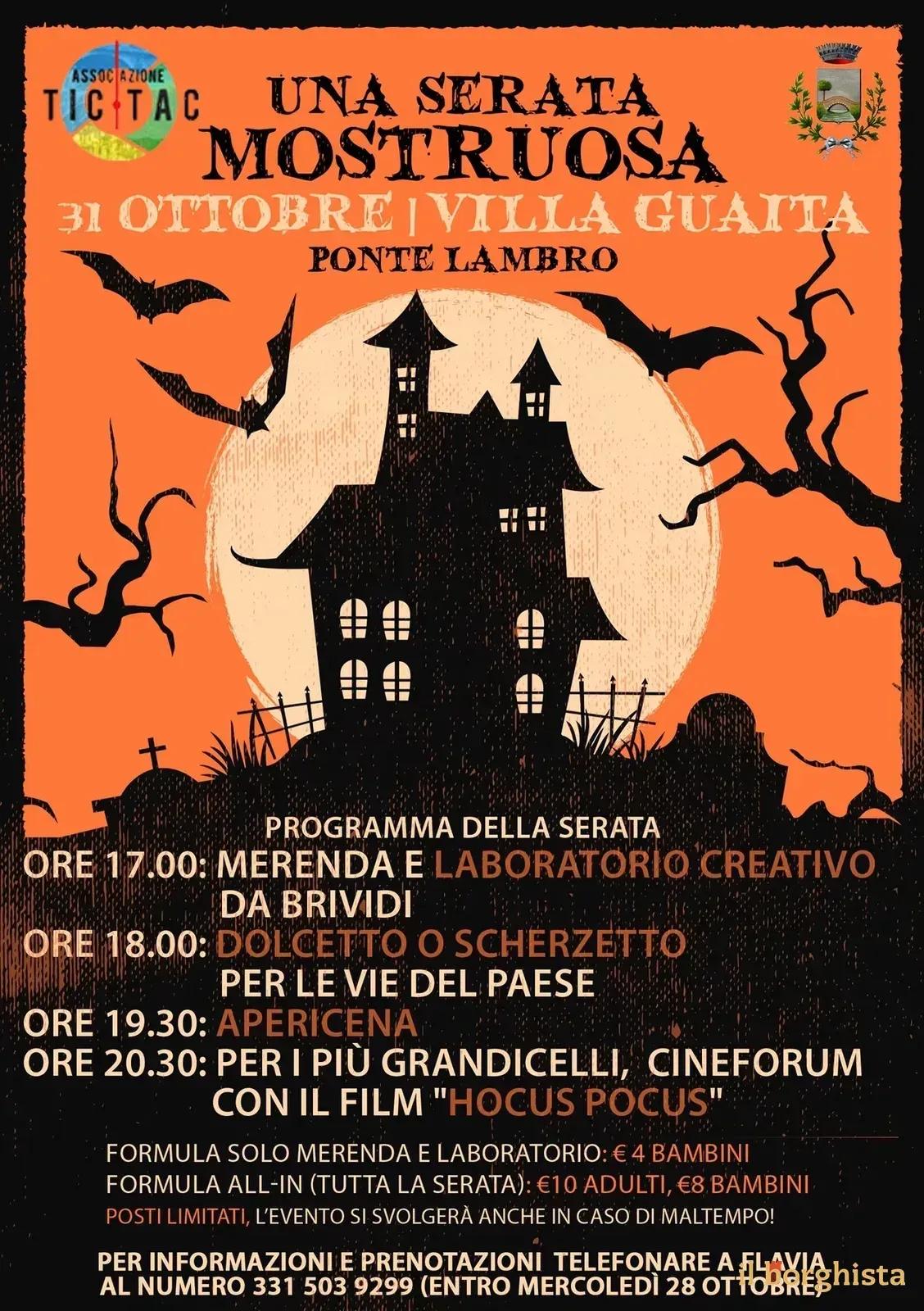 Locandina Una Serata Mostruosa 2026 a Ponte Lambro (Como)