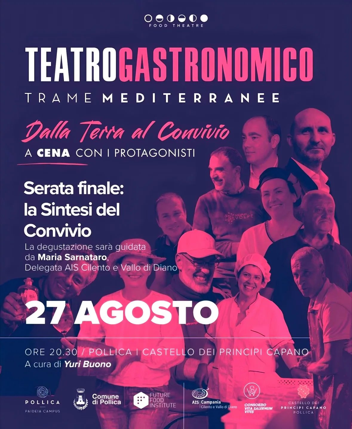 Locandina Teatro Gastronomico 2026 - Trame Mediterranee a Pollica a Pollica (Salerno)