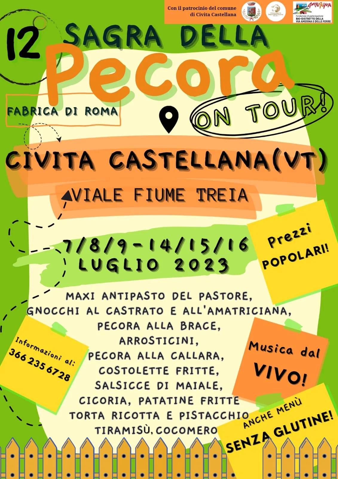 Locandina 12ª Sagra della Pecora 2023 a Civita Castellana (Viterbo)