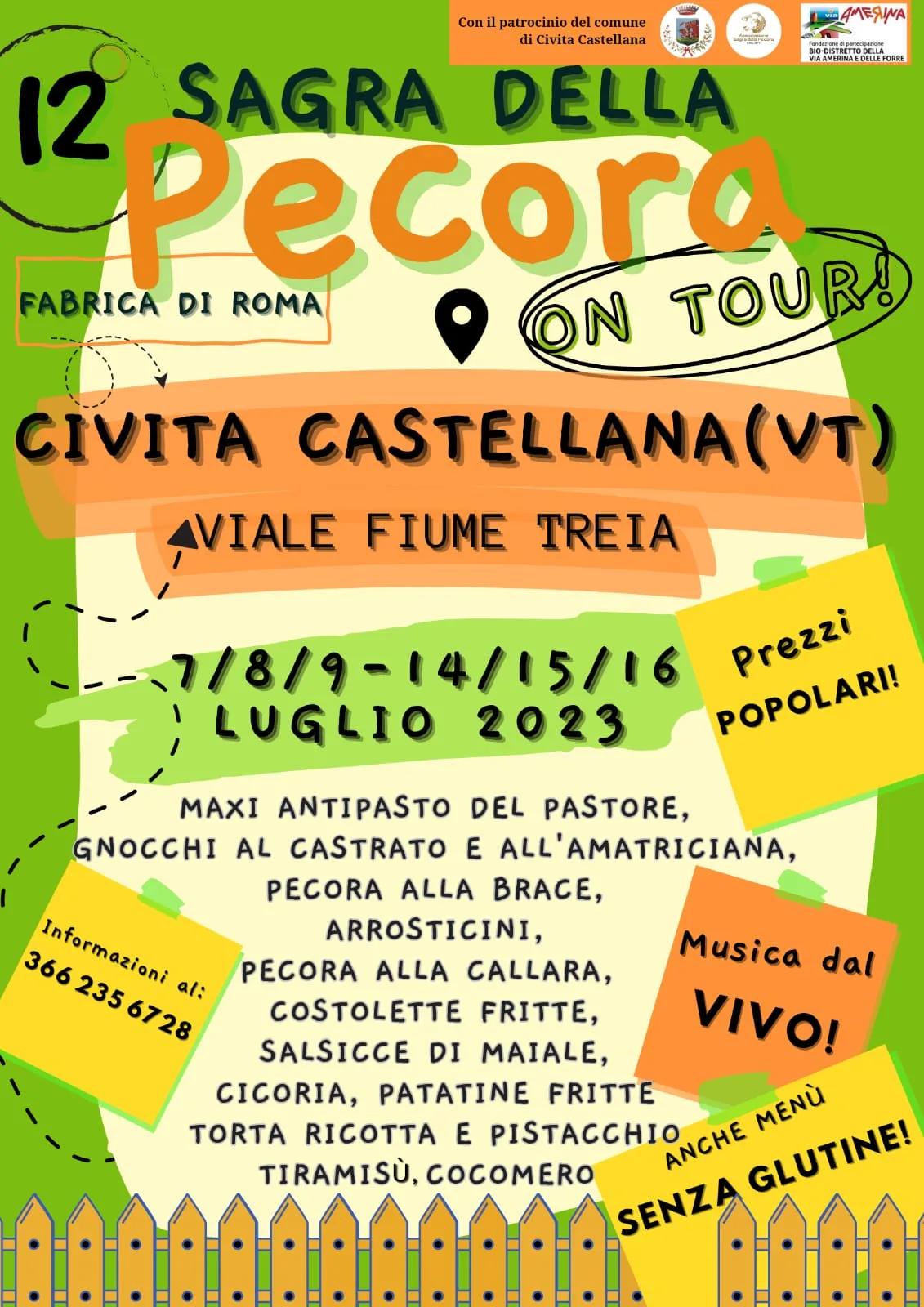 Locandina 12ª Sagra della Pecora 2023 a Civita Castellana (Viterbo)