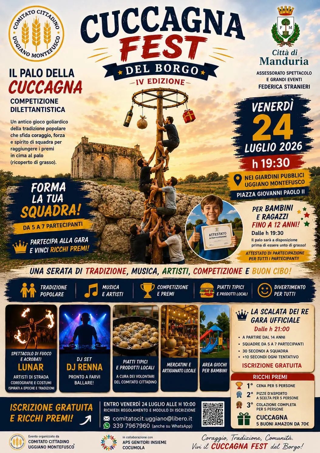 Locandina IV Edizione Cuccagna Fest del Borgo 2026 a Manduria (Taranto)