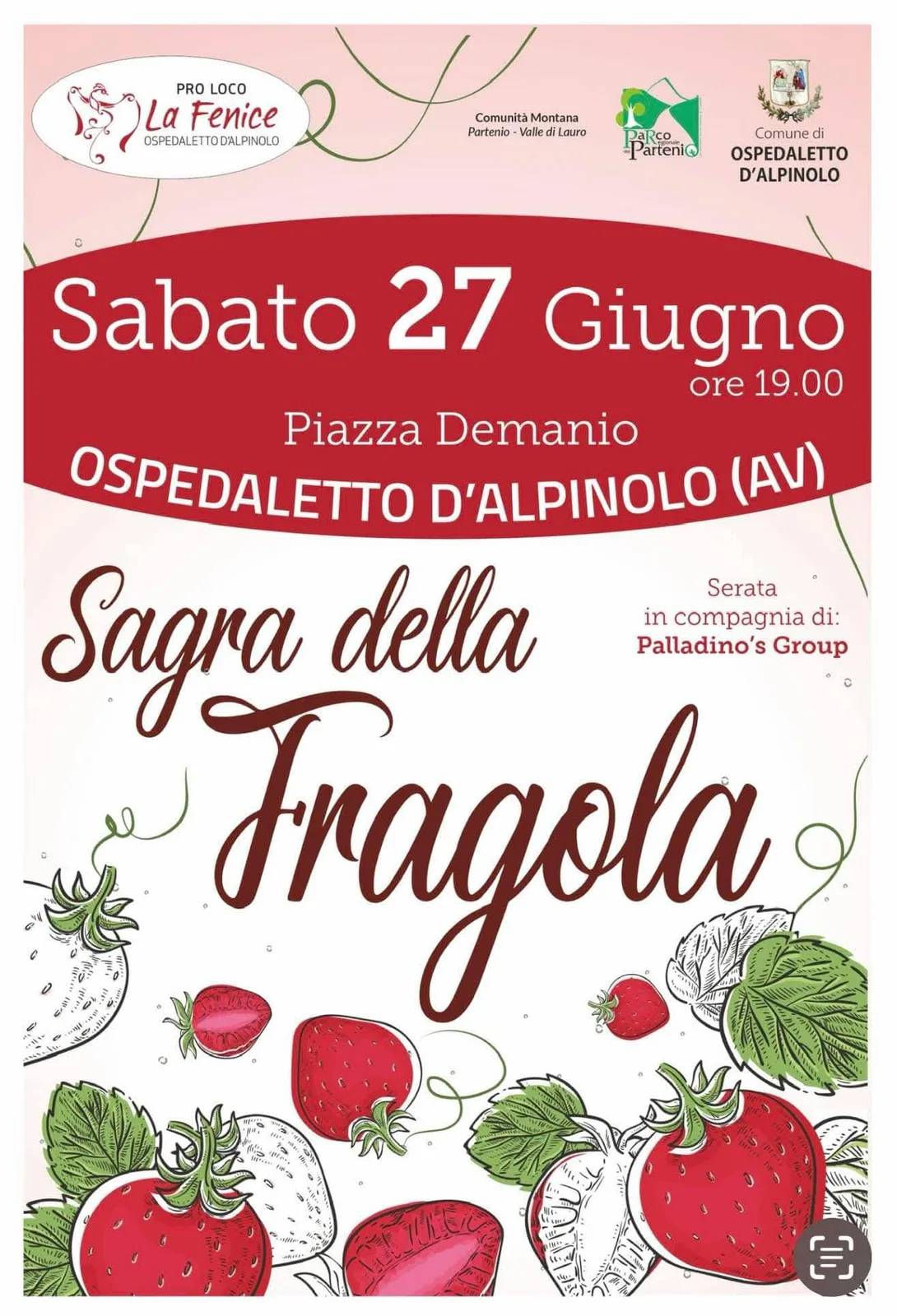 Locandina Sagra della Fragola 2026 a Ospedaletto d'Alpinolo (Avellino)