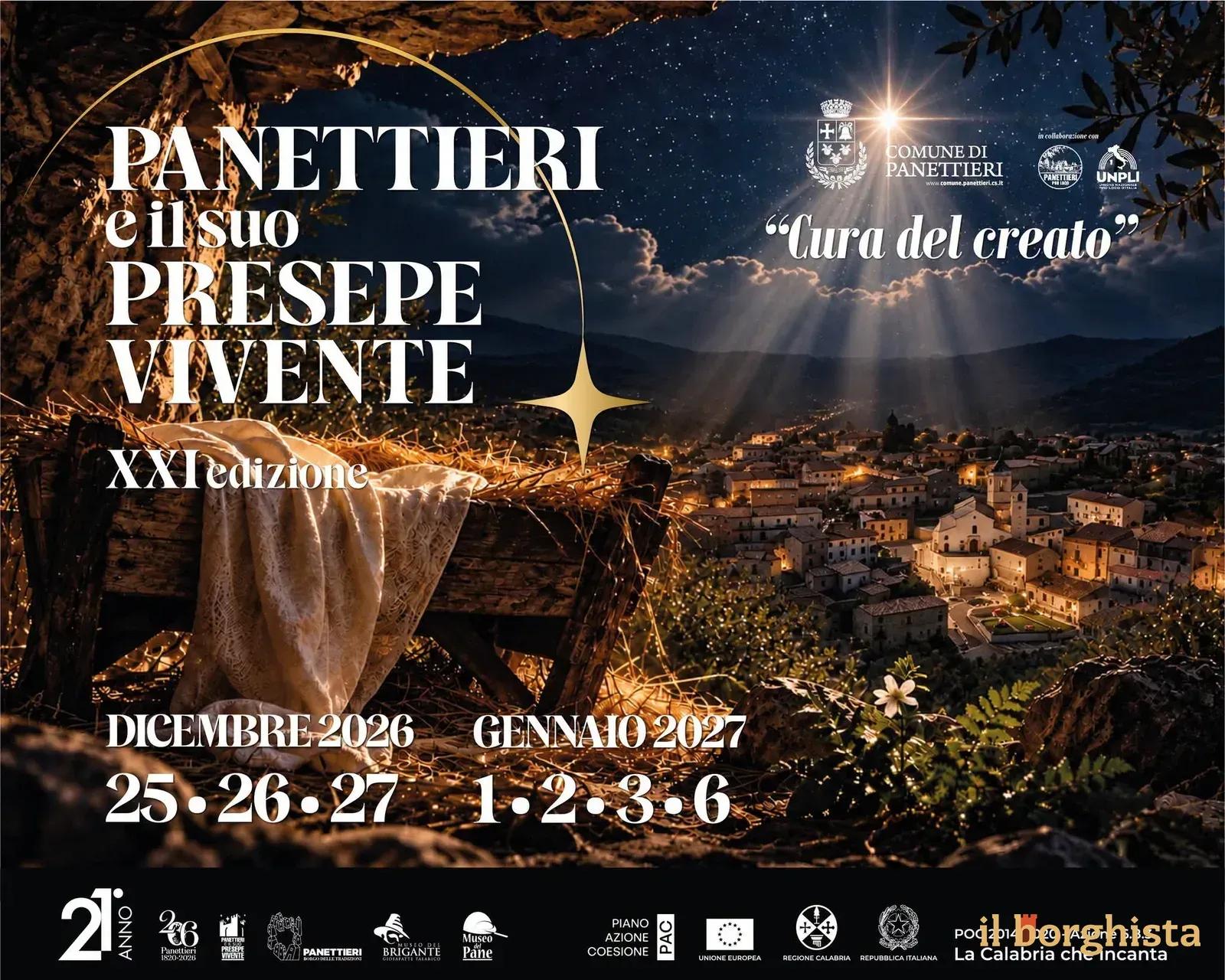 Locandina 21ª Panettieri e il suo Presepe Vivente 2026 a Panettieri (Cosenza)