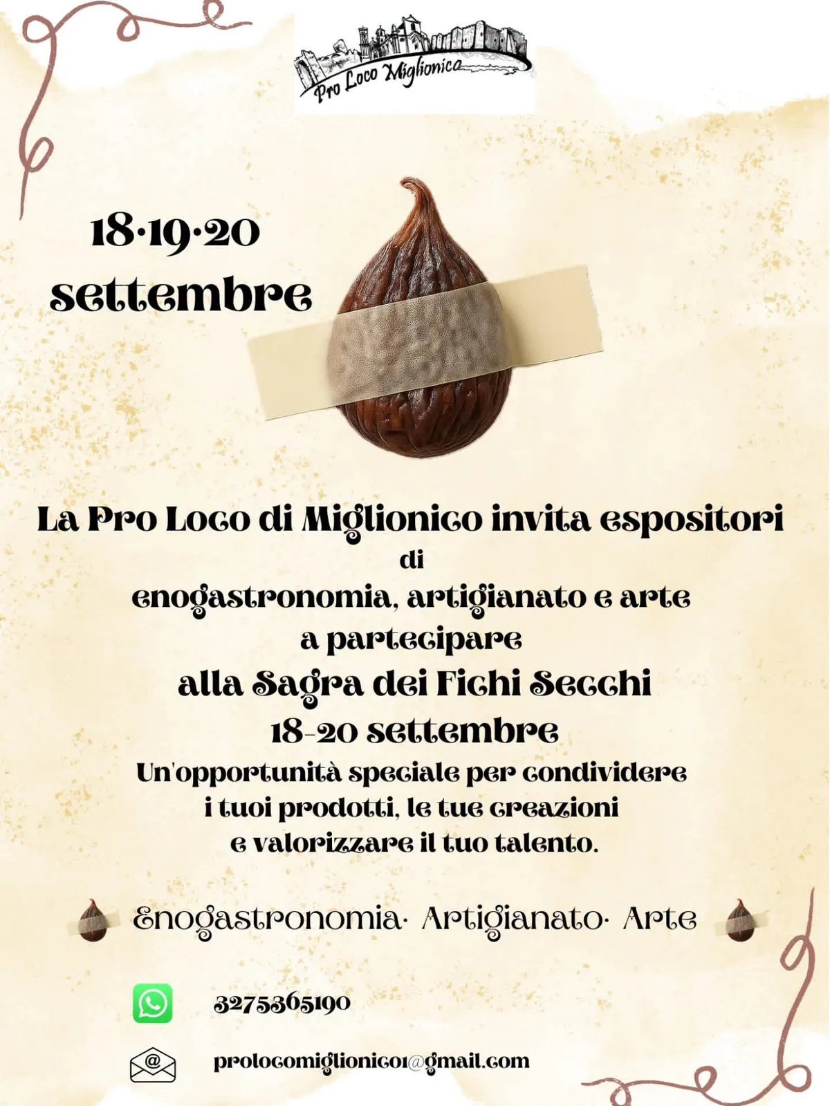 Locandina 19ª Edizione Sagra dei Fichi Secchi di Miglionico 2026 a Miglionico (Matera)
