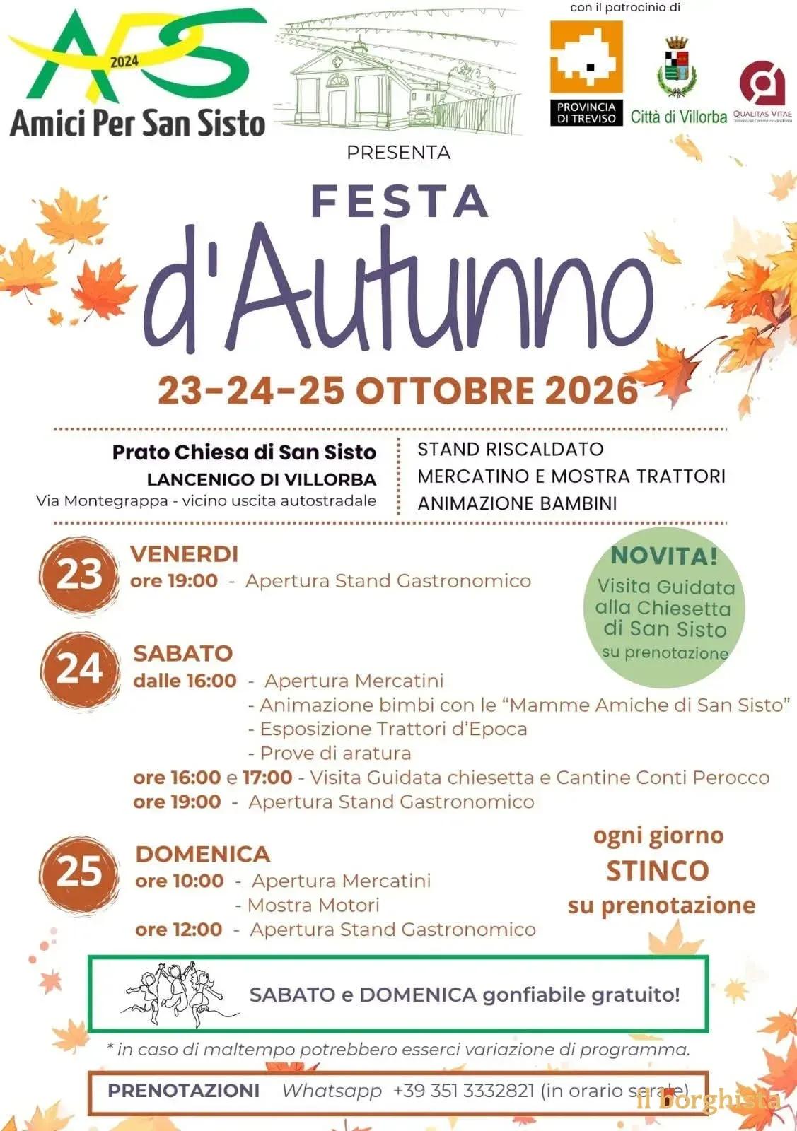 Locandina Festa d'Autunno 2026 a Villorba (Treviso)