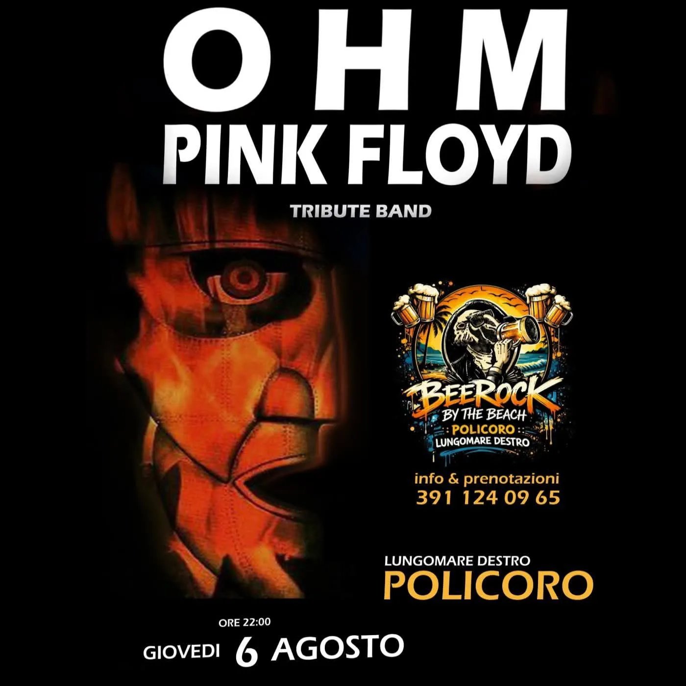 Locandina OHM Pink Floyd Tribute Band 2026 a Policoro (Matera)