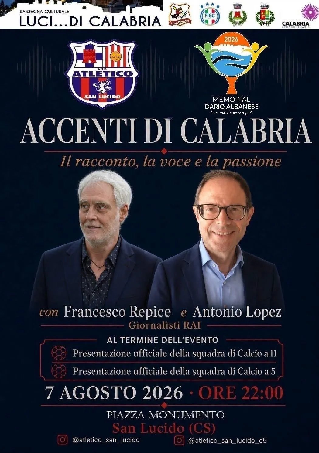 Locandina Rassegna Culturale Luci...di Calabria 2026 a San Lucido (Cosenza)