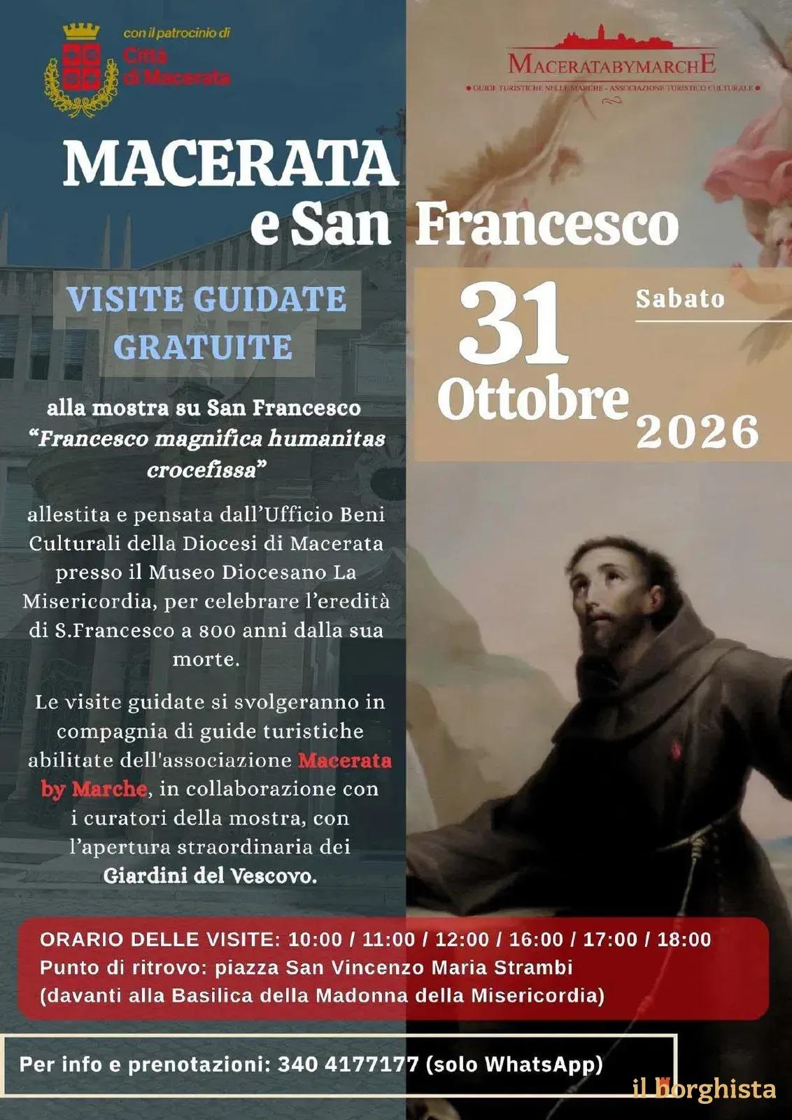 Locandina Macerata e San Francesco Visite Guidate 2026 a Macerata (Macerata)