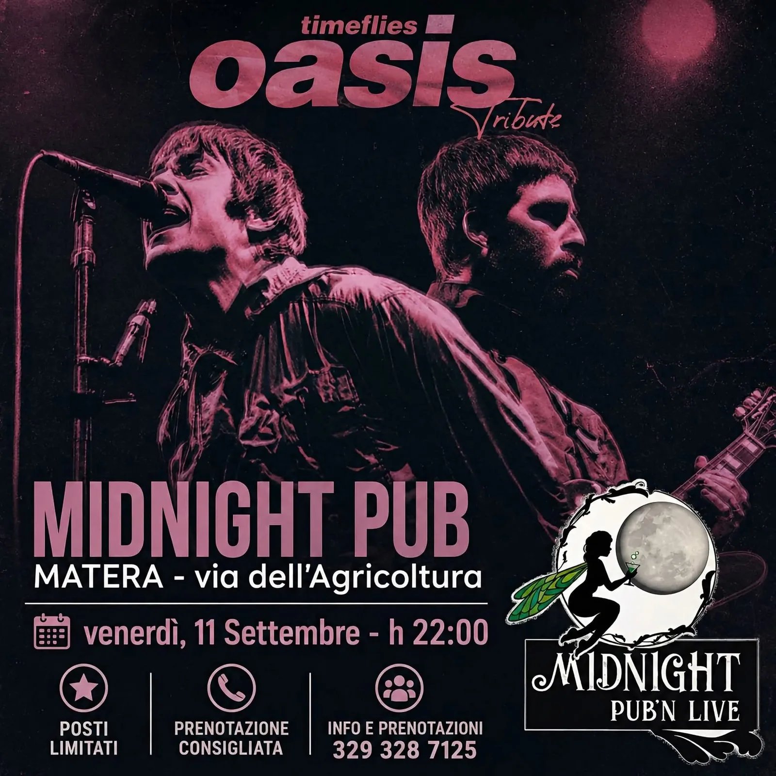 Locandina Timeflies Oasis Tribute 2026 a Matera (MT)