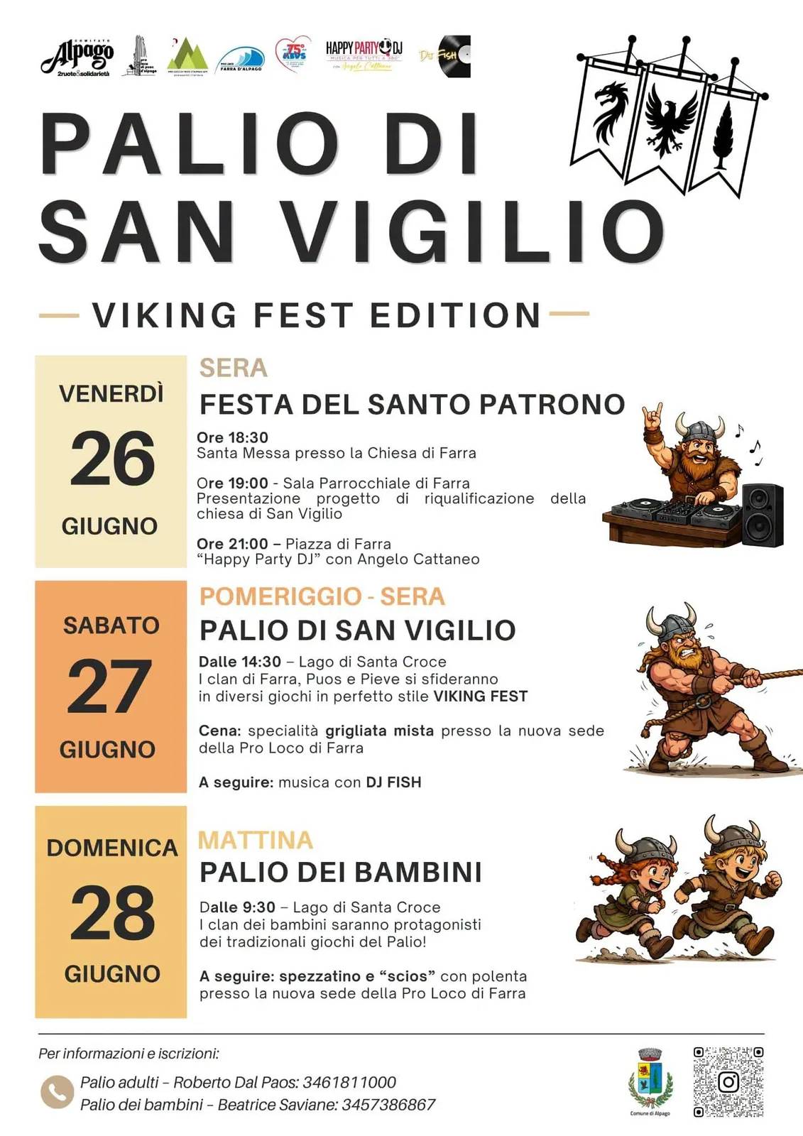 Locandina Palio di San Vigilio 2026 a Alpago (Belluno)