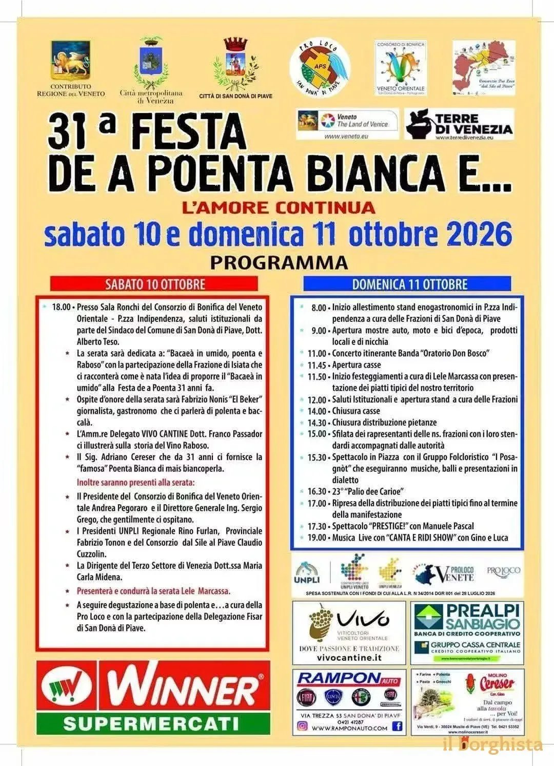 23° Palio dee Carioe e Festa de a Poenta Bianca e... 2026