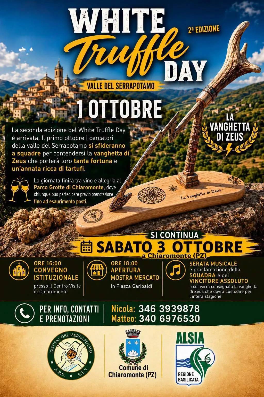 Locandina 2ª Edizione White Truffle Day 2026 a Chiaromonte (Potenza)