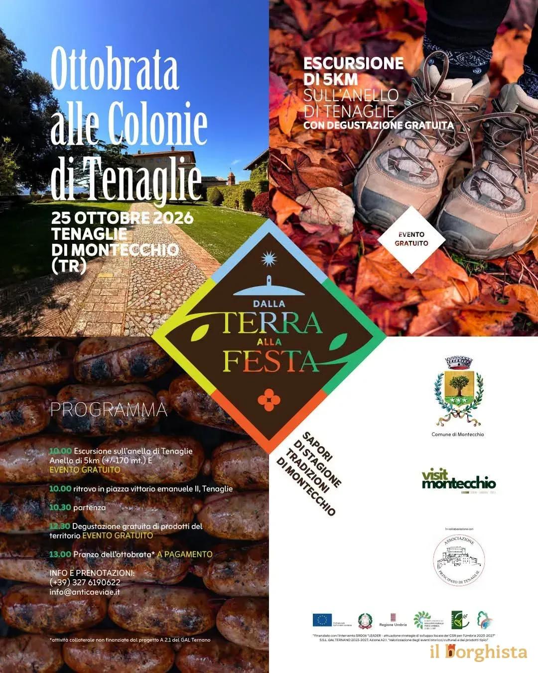 Locandina Ottobrata alle Colonie di Tenaglie 2026 a Montecchio (Terni)