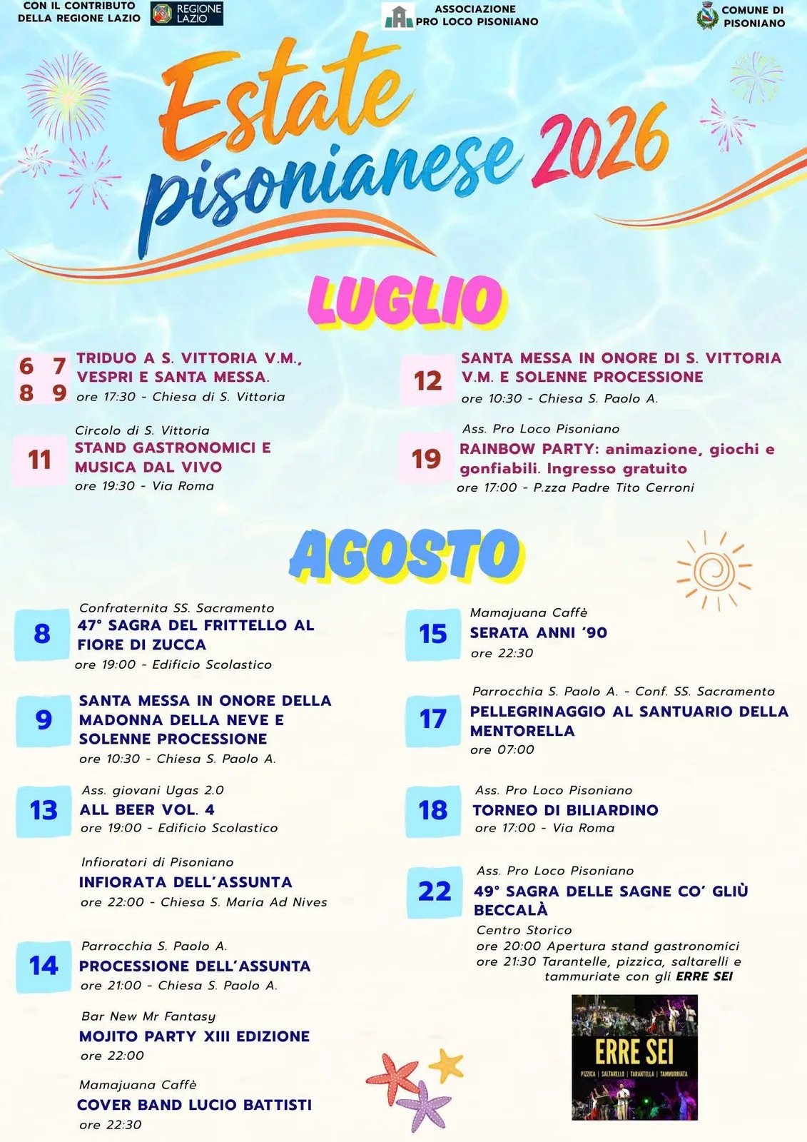 Locandina Torneo di biliardino 2026 a Pisoniano (Roma)