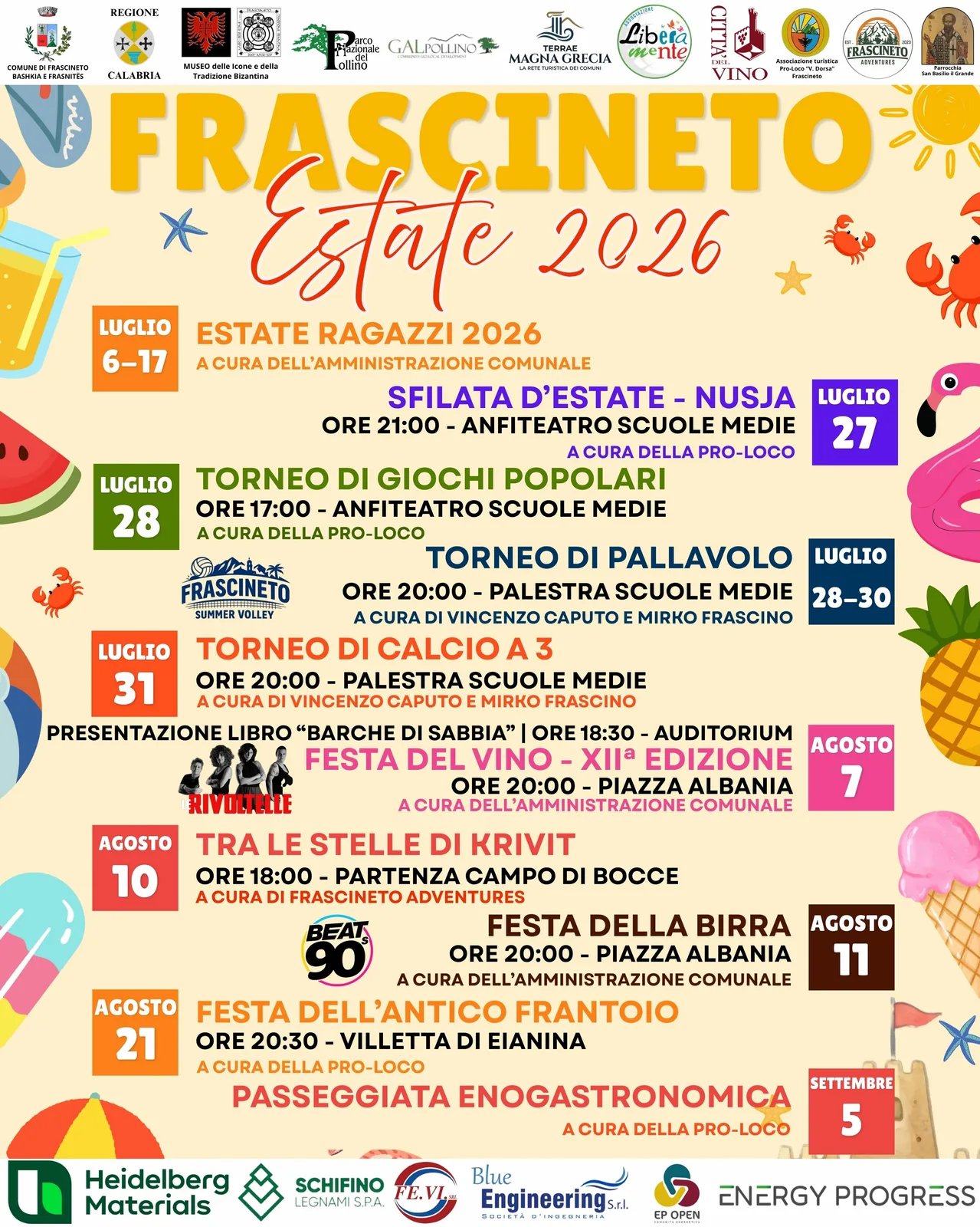 Locandina Festa dell’Antico Frantoio 2026 a Frascineto (Cosenza)