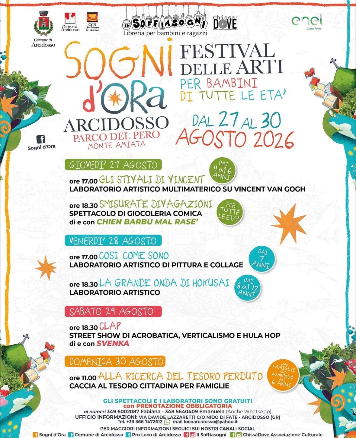 Locandina Sogni d'Ora 2026 a Arcidosso (Grosseto)