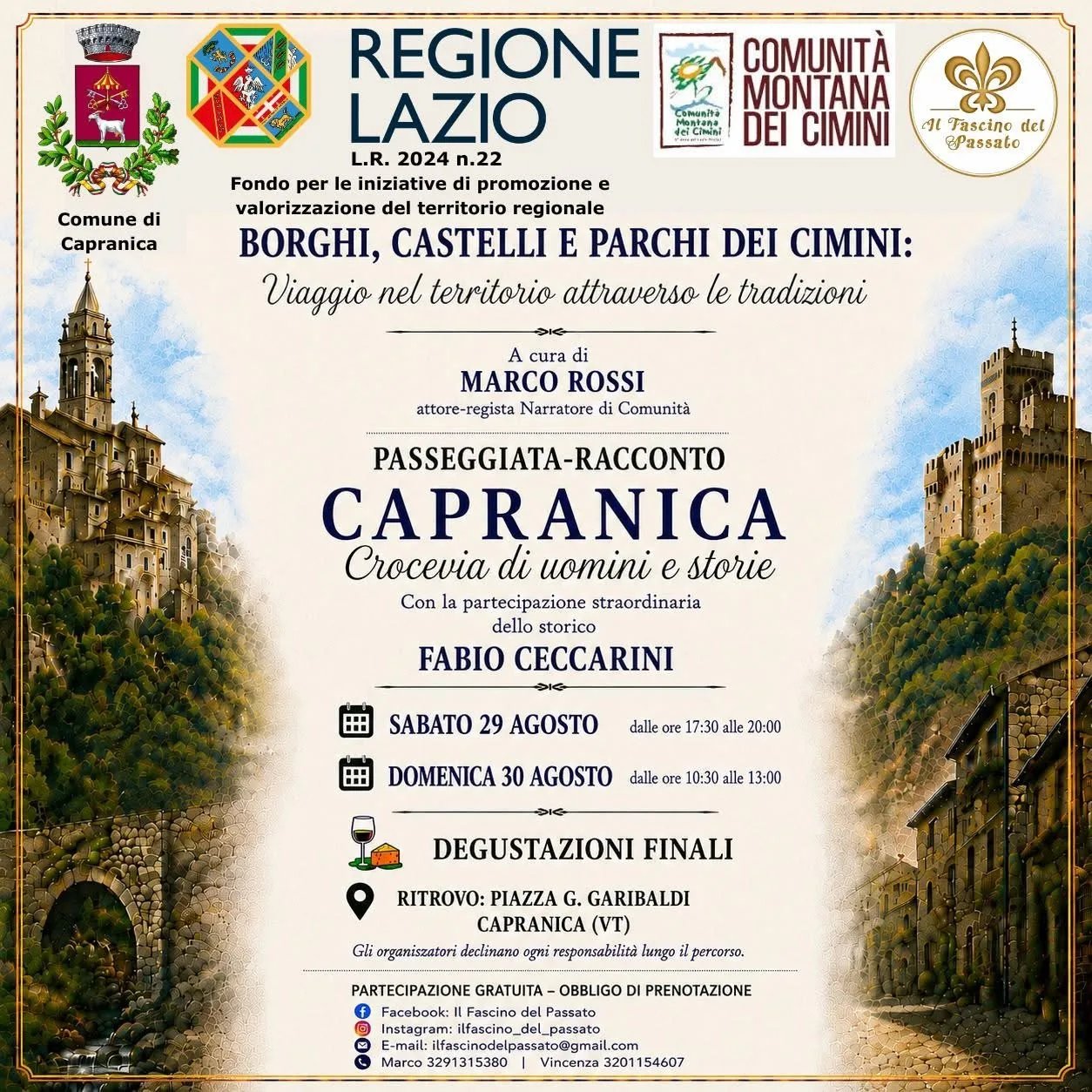 Locandina Passeggiata-Racconto Capranica 2026 a Capranica (Viterbo)