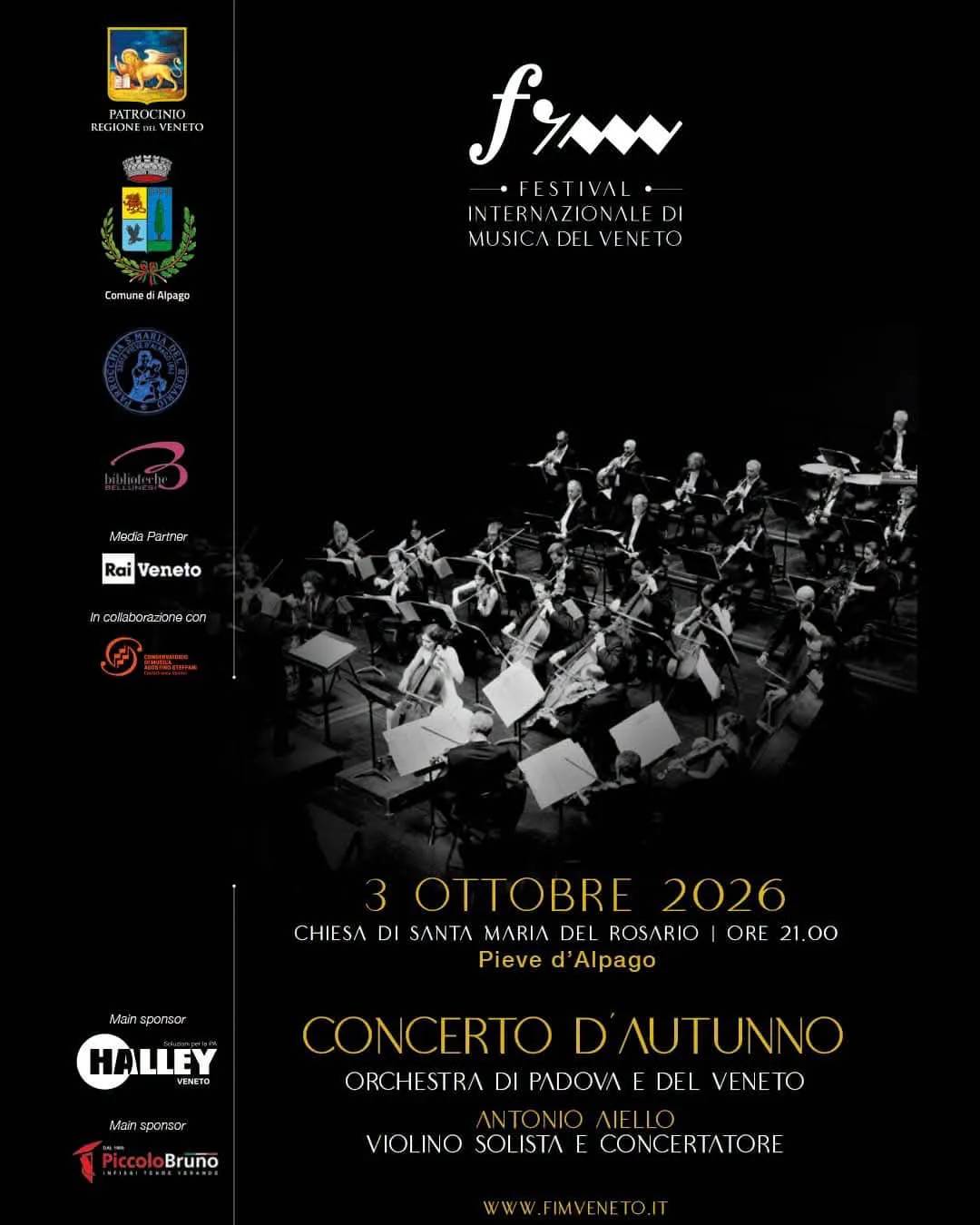 Locandina Festival Internazionale di Musica del Veneto 2026 a Alpago (Belluno)