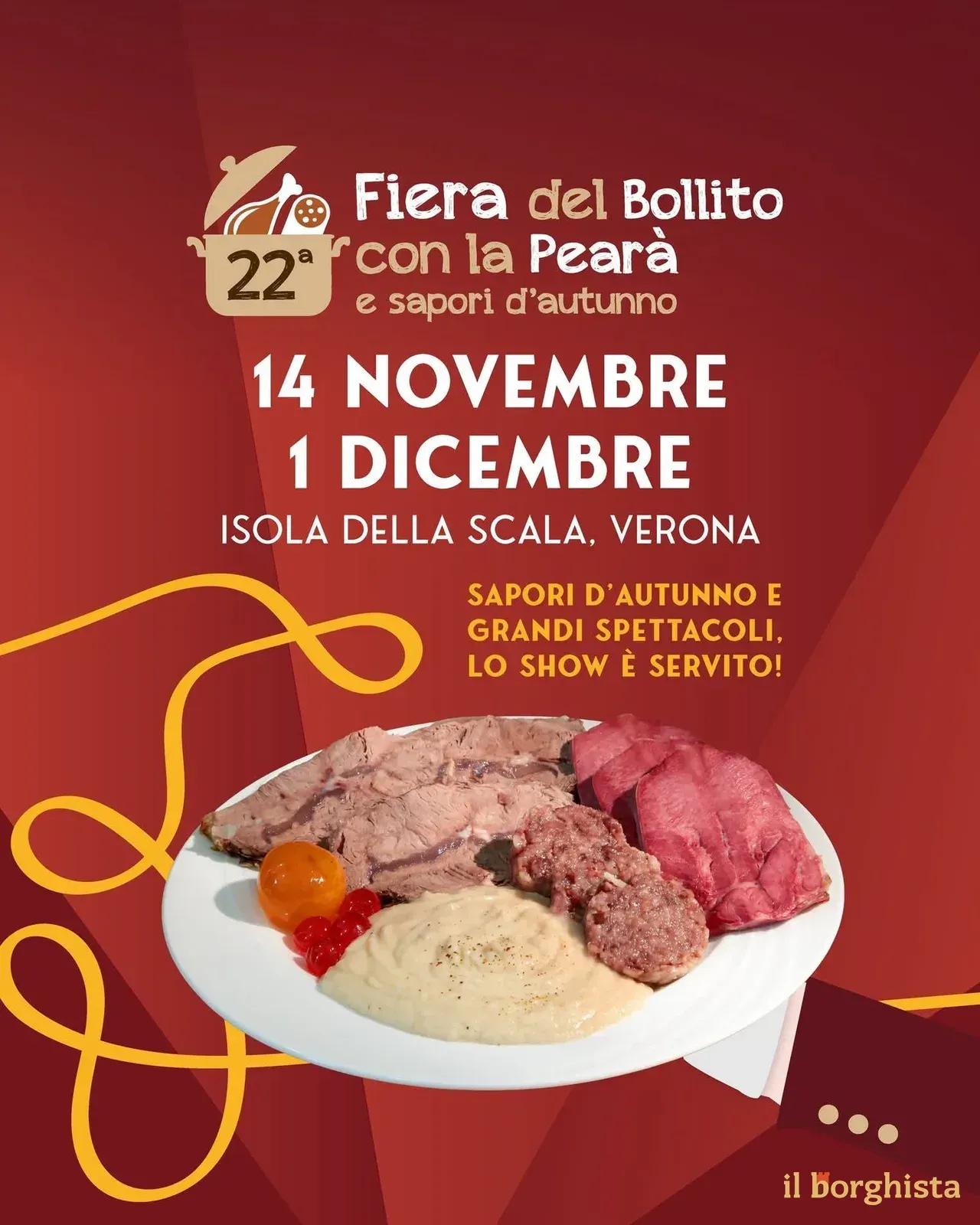 Locandina 22ª Fiera del Bollito con la Pearà 2026 a Isola della Scala (Verona)