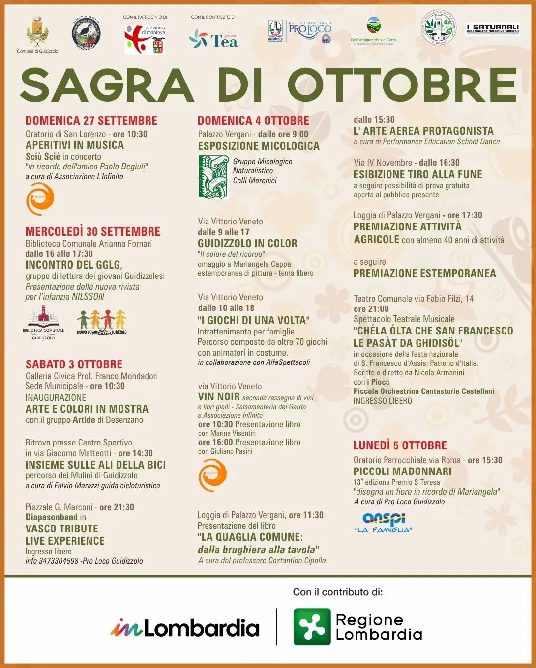 Locandina Piccoli Madonnari e Sagra di Ottobre 2026 a Guidizzolo (Mantova)