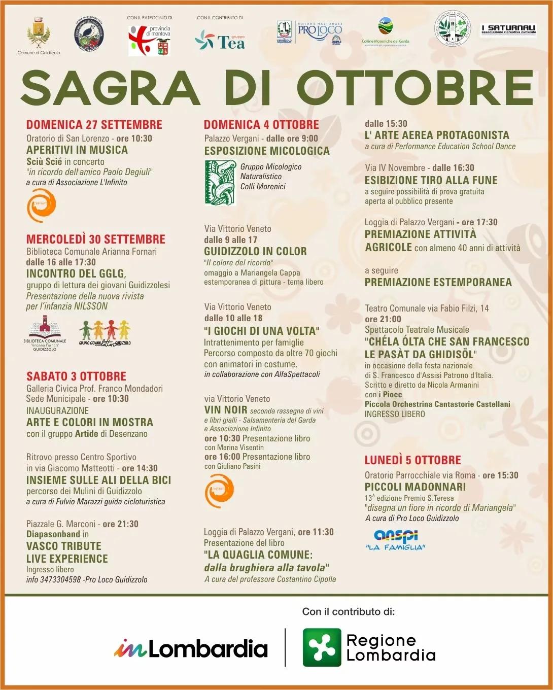 Locandina Piccoli Madonnari e Sagra di Ottobre 2026 a Guidizzolo (Mantova)