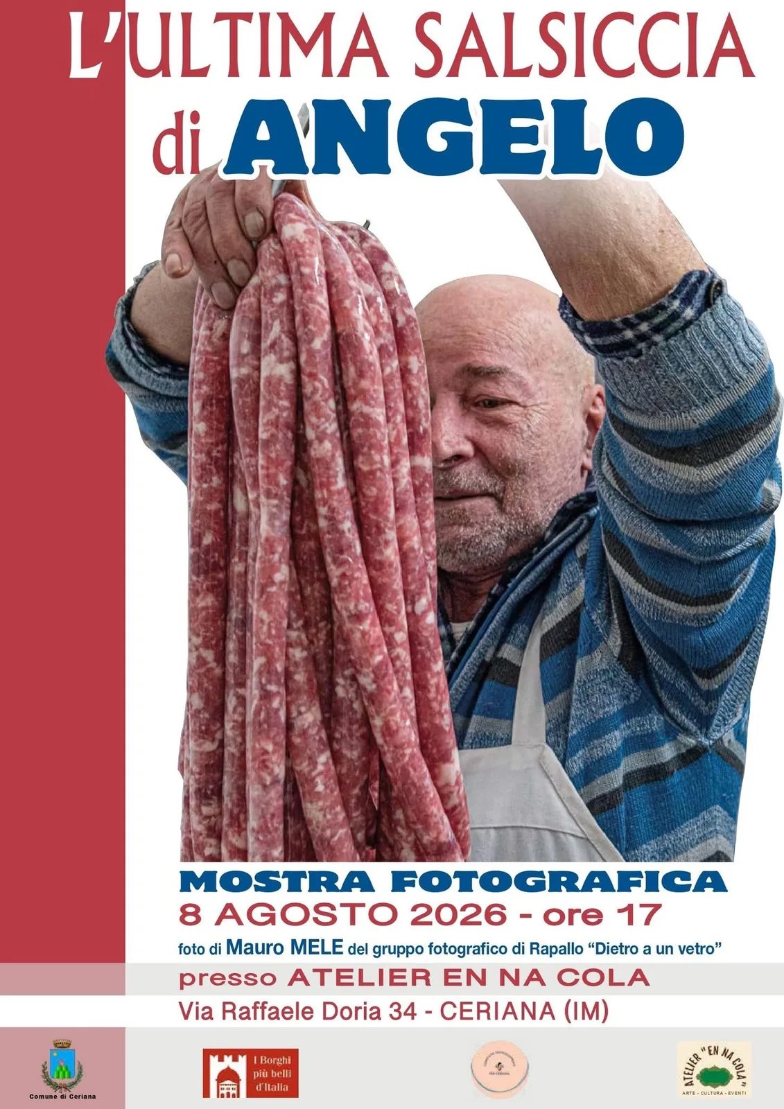 Locandina Mostra Fotografica L'Ultima Salsiccia di Angelo 2026 a Ceriana (Imperia)