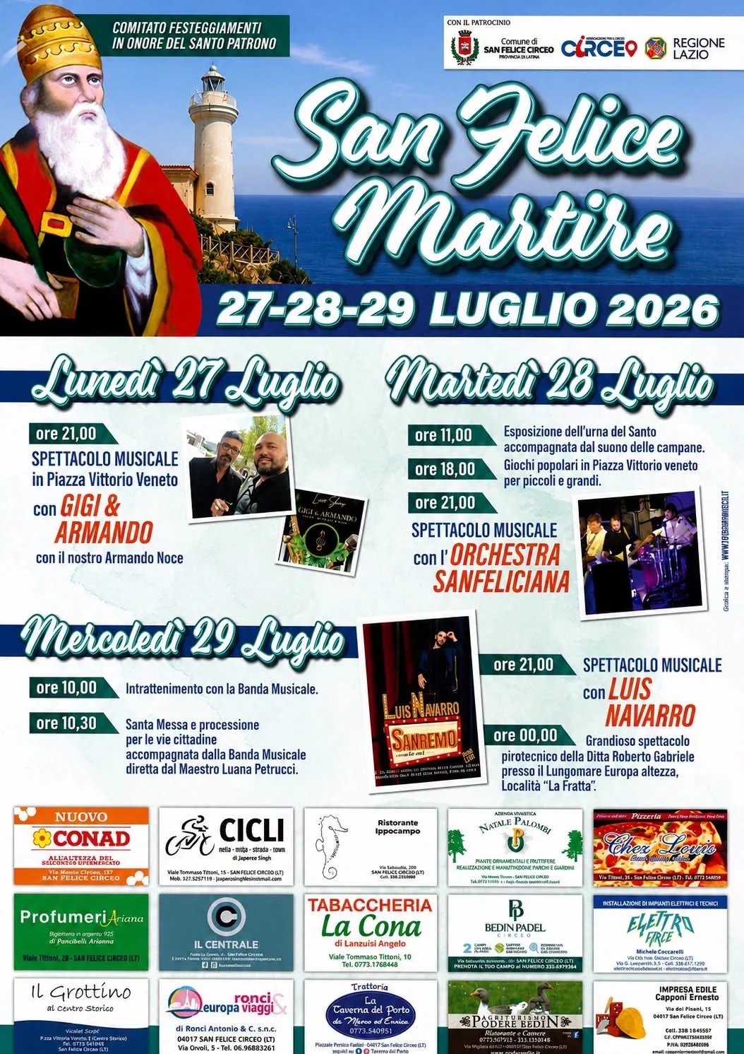 Locandina Festa di San Felice Martire 2026 a San Felice Circeo (Latina)